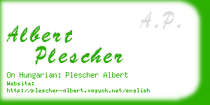 albert plescher business card